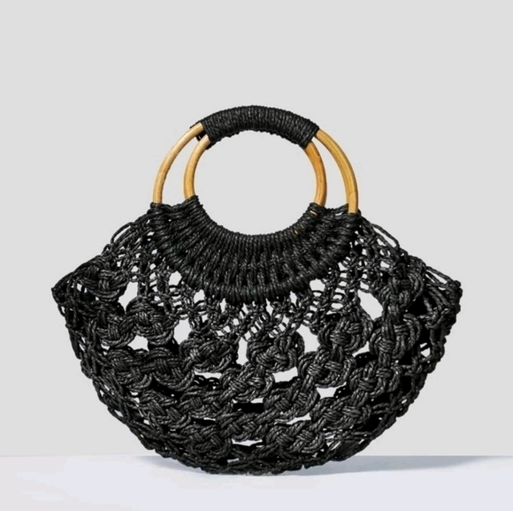 Hollow Out Double Handle Straw Bag - Picture 3 of 6
